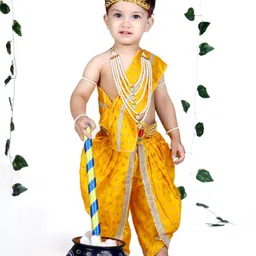 itsmycostume Kids Krishana Pure Cotton Fancy Costume Set With Jewellery-47