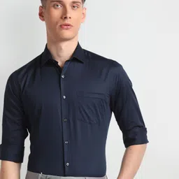 Arrow Men Slim Fit Cutaway Collar Formal Pure Cotton Shirt-image-45