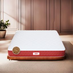 COIRFIT White & Maroon Quilted Cotton Orthopedic King Size Mattress-image-61