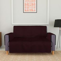 Kuber Industries Maroon Quilted Velvet Single Seater Sofa Cover With Arms-image-63