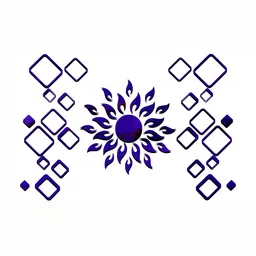 Wall1ders 49 Pieces Blue Sun With Square Mirror Wall Stickers-45