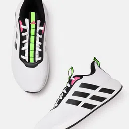 ADIDAS Men Woven Design Round-Toe Vac-Run Shoes with Striped Detail-image-65