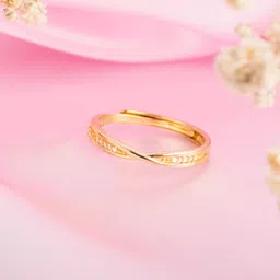 Zavya Gold-Plated 92.5 Sterling Silver Cubic Zirconia Studded Finger Ring-image-51