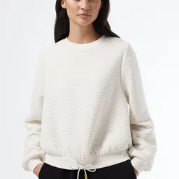 DOROTHY PERKINS Women White Petite Chevron Patterned Sweatshirt-picture-9