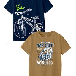 CODEZ Boys Biker 2 Printed Extended Sleeves Applique T-shirt-image-66