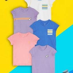 XY Life Girls Pack of 5 Playmate Super Combed Cotton T-shirt-picture-14