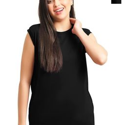 NOTWILD Women Pack Of 2 Solid Round Neck Cotton Boxy T-shirts-image-82