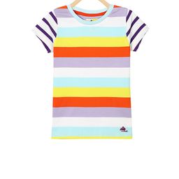 Cherry Crumble Boys Multicoloured Striped Round Neck T-shirt-image-30