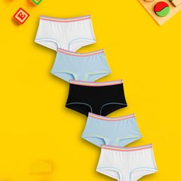 XY Life Girls Pack Of 5 Mid-Rise Primary Intellisoft Tencel Modal Boy Shorts-image-112