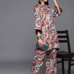 Varanga Women Floral Printed Tunic with Trousers-image-41