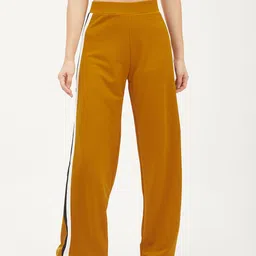 Harpa Women Mustard Yellow Smart Regular Fit Solid Parallel Trousers-image-88