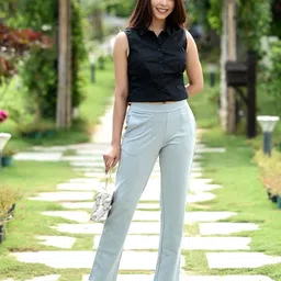 Mlada Women Original Straight Fit Low-Rise Lint Free Trousers-image-92