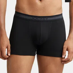 Jockey Men Black Pack of 2 Solid Super Combed Cotton Trunks-10
