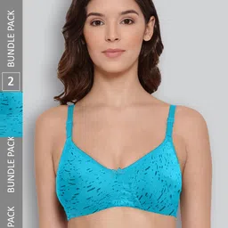 LYRA Pack Of 2 Printed Combed Cotton Wirefree Secret Support Bra with Detachable Strap-picture-1