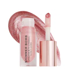 Makeup Revolution London Shimmer Bomb Lip Gloss with Vitamin E 4.5 ml - Glimmer Nude-15