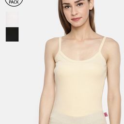 Dollar Missy Pack of 6 Combed Cotton Camisole 351-BLK-WH-SKN-PO6-11
