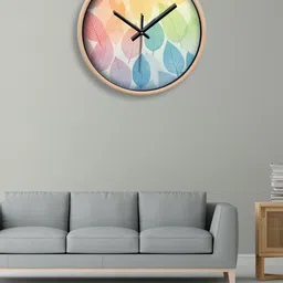 OLIVE TREE Cream-Coloured & Pink Printed Contemporary Wall Clock-12