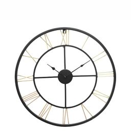 CHRONIKLE Black & Gold-Toned Metal Round Contemporary Wall Clock-image-7