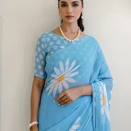 all about you Floral Printed Pure Georgette Ready to Wear Saree-image-11