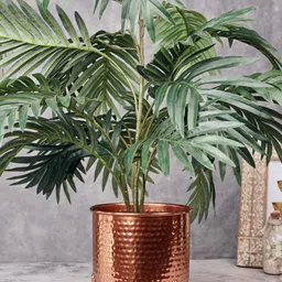 BEHOMA Copper Indoor & Outdoor Hammered Metal Planter Without Plant-4