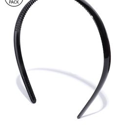 CHANDERKASH Women Set of 12 Black Solid Hairbands-36