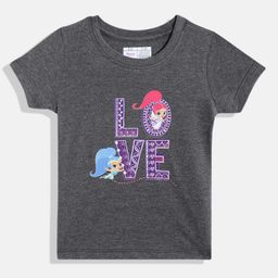 Eteenz Girls Shine and Shimmer Printed Pure Cotton T-shirt-image-61