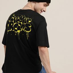 HERE&NOW Relaxed Fit Typography Printed Pure Cotton T-shirt-picture-37