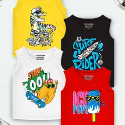 YK X Trampoline Boys Typography 4 Printed Applique T-shirt-picture-16