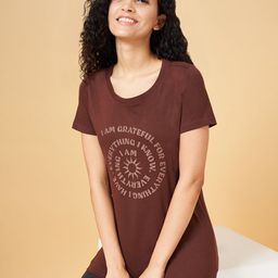 Ajile by Pantaloons Typography Round Neck Half Sleeves Cotton Casual T-shirt-image-92