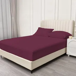 Trance Home Linen Purple 400 TC Cotton King Bedsheet with 2 Pillow Covers-image-67