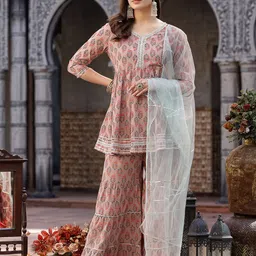 Stylum Women Ethnic Motifs Printed Gotta Patti Kurti with Sharara & With Dupatta-36