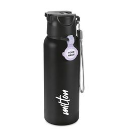 Milton BlackSipstar 600 Stainless Steel Water Bottle with Straw Lid Leak Proof Sipper 560ml-58