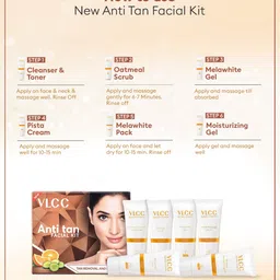 VLCC Anti Tan Facial Kit 60g & Bright Glow Serum Face Wash 100ml image 4