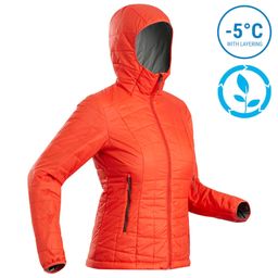 Women's Mountain Trekking Hooded Insulated Jacket TREK 100 - Red-image-58
