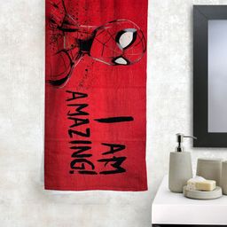 Marvel Athom Trendz Unisex Kids Red & Black Spiderman Printed 350 GSM Bath Towel-3