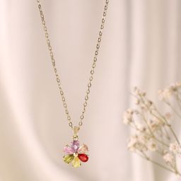 DressBerry Floral Shape Pendant with Chain-image-31
