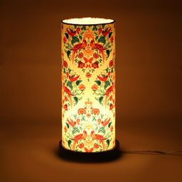 Reinvention Factory Cream- Coloured Palampore Printed Column Lamp with Shade-image-12