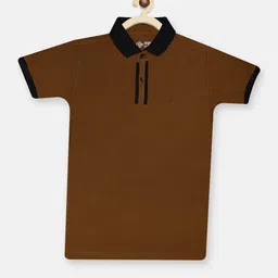 CHIMPRALA Boys Brown Polo Collar T-shirt-picture-38