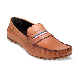 MISSALI 1932 Men Tan Brown Solid Leather Loafers-image-72