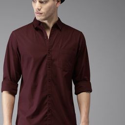 HERE&NOW Men Burgundy Casual Shirt-image-29