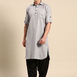 RAJUBHAI HARGOVINDAS Solid Pathani Cotton Kurta-picture-52