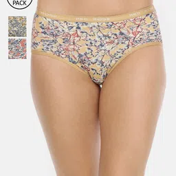 Red Rose Women Pack of 3 Assorted Hipster Briefs FlowerNX-M-image-80