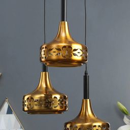 THE LIGHT STORE Gold-Toned & Black Textured Pendant Cluster Light-image-42