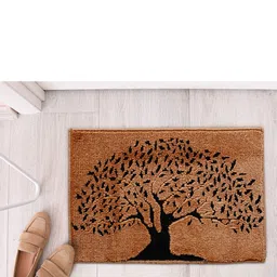 Saral Home Beige & Brown Printed Anti-Skid Cotton Doormat-image-58