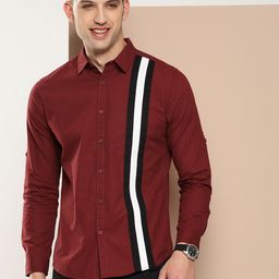 HERE&NOW Men Slim Fit Opaque Striped Casual Shirt-picture-0