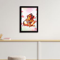 eCraftIndia Pink & Orange Lord Ganesha Satin Matt Textured UV Wall Art-image-36