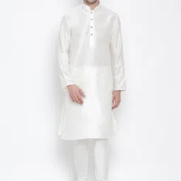 VASTRAMAY Men Cream Kurta with Churidar-image-75
