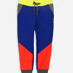 Cherry Crumble Boys Blue Color Block Sports Joggers-image-75