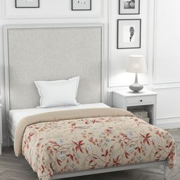 Portico New York Beige & Red Floral AC Room 120 GSM Single Bed Dohar-image-9