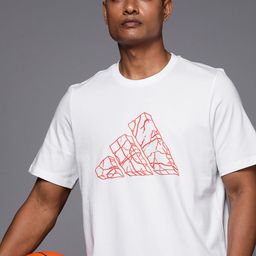ADIDAS Pass Rock Basketball Graphic Printed Pure Cotton T-shirt-image-69